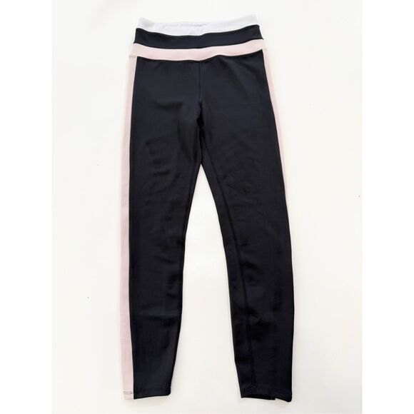 IVL Collective Womens Jet Black Lotus Side Colorblock Leggings Size 6 - Picture 2 of 4